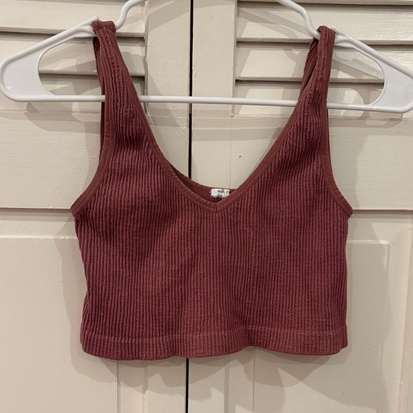 Forever 21 Tops - Ribbed Mauve Forever 21 Crop Top